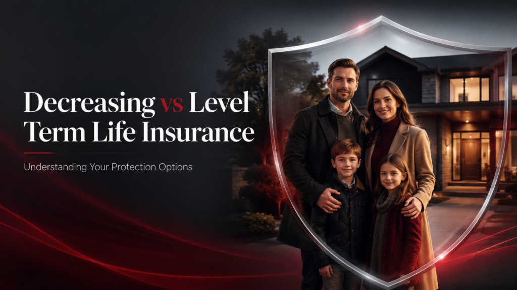 Decreasing vs Level Term Life Insurance featured image showing family financial protection
